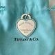 Please Return To Tiffany & Co. Nyc Silver Large 1 1/8 Blue Enamel Heart Charm