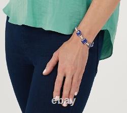 QVC Vintage Italian 7.25 Bracelet in Solid Silver 925 with Blue Enamel $499