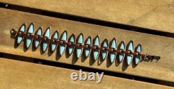 RARE 1960s MATISSE RENOIR COPPER & BLUE ENAMEL BRACELET SIGNED