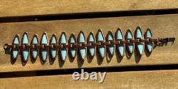 RARE 1960s MATISSE RENOIR COPPER & BLUE ENAMEL BRACELET SIGNED