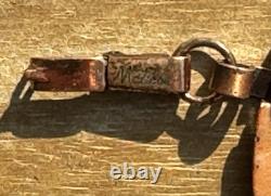 RARE 1960s MATISSE RENOIR COPPER & BLUE ENAMEL BRACELET SIGNED