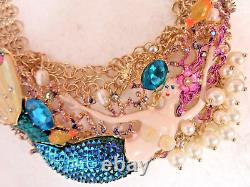 RARE Betsey Johnson MERMAID SET Necklace & Bracelet ENAMELED jeweled PEARLS NWT