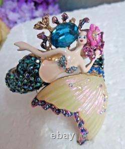 RARE Betsey Johnson MERMAID SET Necklace & Bracelet ENAMELED jeweled PEARLS NWT