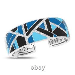 RARE LUXURY Belle Etoile bracelet Size M. Delano Blue Black Enamel Silver 925
