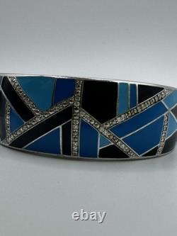 RARE LUXURY Belle Etoile bracelet Size M. Delano Blue Black Enamel Silver 925
