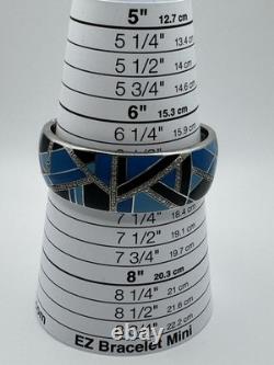 RARE LUXURY Belle Etoile bracelet Size M. Delano Blue Black Enamel Silver 925
