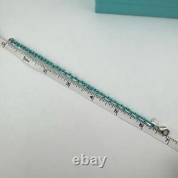 RARE Tiffany & Co. Blue Enamel Sparkle Bracelet Sterling Silver