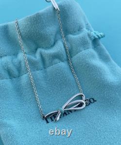 RARE Tiffany & Co. Sterling Silver 925 Blue Enamel Bow Ribbon Bracelet