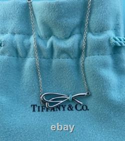 RARE Tiffany & Co. Sterling Silver 925 Blue Enamel Bow Ribbon Bracelet