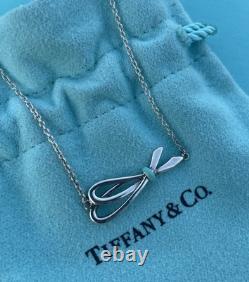 RARE Tiffany & Co. Sterling Silver 925 Blue Enamel Bow Ribbon Bracelet