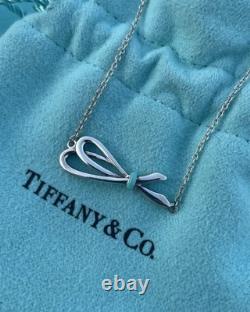 RARE Tiffany & Co. Sterling Silver 925 Blue Enamel Bow Ribbon Bracelet