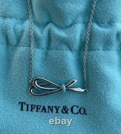 RARE Tiffany & Co. Sterling Silver 925 Blue Enamel Bow Ribbon Bracelet