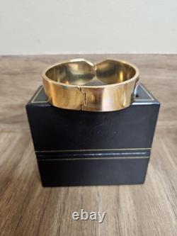RARE Vintage Michaela Frey Wien Enamel Bracelet Egyptian Scarab Design 24K GP