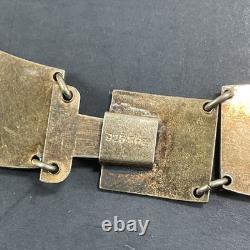 RARE Vintage Sterling Silver & Enamel Bracelet 7 & Necklace 16 Set