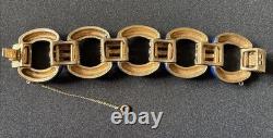 RARE vintage Signed Ciner Blue Enamel Rhinestone Bracelet Great Condition