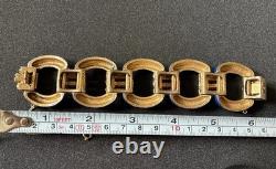 RARE vintage Signed Ciner Blue Enamel Rhinestone Bracelet Great Condition