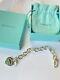 Retired Return To Tiffany Med Blue Enamel Splash Heart Bracelet 6.75in Auth New