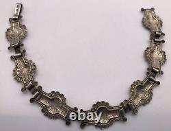 Rare Antique Johann G. Kjaerland JGK Sterling Silver Blue Enamel Bracelet Norway