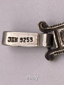 Rare Antique Johann G. Kjaerland JGK Sterling Silver Blue Enamel Bracelet Norway