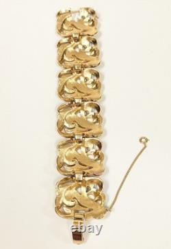 Rare Crown Trifari Bracelet Blue, Green And purple Enamel Golden Tone