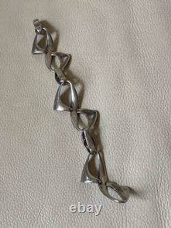 Rare GIOR 925 Sterling Silver Vintage Italy Blue Enamel Modernist Bracelet