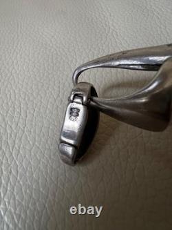 Rare GIOR 925 Sterling Silver Vintage Italy Blue Enamel Modernist Bracelet