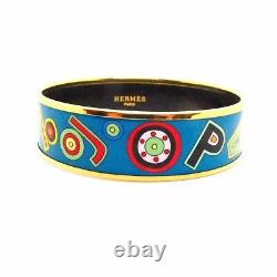 Rare! Hermes Enamel Bangle Tohu Bohu Gold Hdwe Bnib