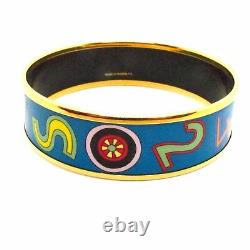 Rare! Hermes Enamel Bangle Tohu Bohu Gold Hdwe Bnib