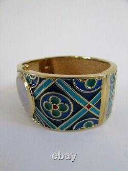 Rare Metropolitan Museum of Art Blue Enamel Cuff Bracelet Watch