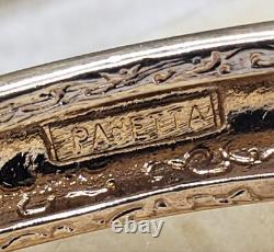 Rare Panetta Blue Enamel and Goldtone Crystal Horse Head Hinged Bracelet