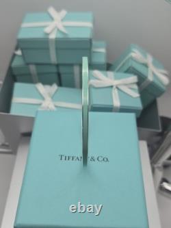 Rare Tiffany & Co. Blue Enamel Striped 7.5 Bangle Bracelet Sterling Silver 925