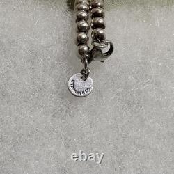 Rare Tiffany & Co. Sterling Silver Bead Bracelet- Blue Heart Enamel Round Tag