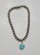 Return To Tiffany Co. Sterling Silver Blue Enamel Heart Beaded Bracelet 7