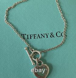 Return To Tiffany & Co. Sterling Silver Blue Enamel LOVE Toggle Bracelet 6.9