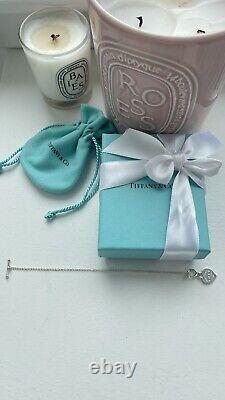 Return to Tiffany Love Blue Enamel Heart Tag Charm Toggle Bracelet