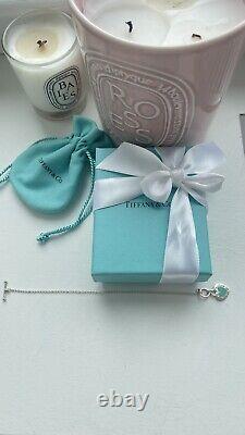 Return to Tiffany Love Blue Enamel Heart Tag Charm Toggle Bracelet