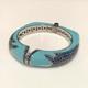 Rina Limor Blue Sapphire & Turquoise Enamel Bracelet Sterling Silver 11.54ctw