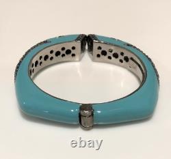 Rina Limor Blue Sapphire & Turquoise Enamel Bracelet Sterling Silver 11.54ctw