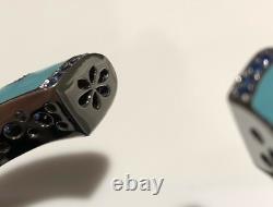 Rina Limor Blue Sapphire & Turquoise Enamel Bracelet Sterling Silver 11.54ctw