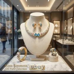 Ross-Simmons Enamel Rhinestone Necklace Earrings Ring Clamper Bracelet