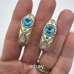Ross-Simmons Enamel Rhinestone Necklace Earrings Ring Clamper Bracelet