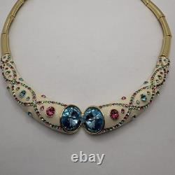 Ross-Simmons Enamel Rhinestone Necklace Earrings Ring Clamper Bracelet