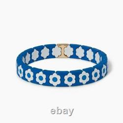 Roxanne Assoulin Bracelet Cornflower Bracelet Blue & White Flower Enamel Stretch