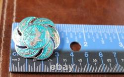 SIAM Nielloware Blue Enamel Bracelet Brooch Earrings Set of 3 Sterling Silver