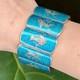 Sena Blue Enamel Link Sterling Silver Bracelet
