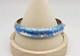 Siam Sterling Silver Blue Enamel Niello Dancer Guilloche Hinged Bangle Bracelet