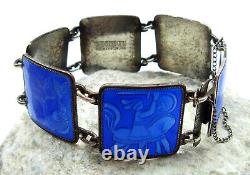 Signed 925SS Guilloche David Andersen Norway Prince Lindworm Fairy Tale Bracelet