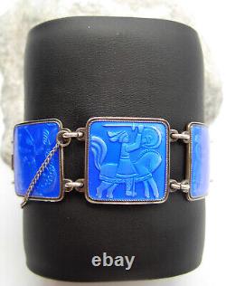 Signed 925SS Guilloche David Andersen Norway Prince Lindworm Fairy Tale Bracelet