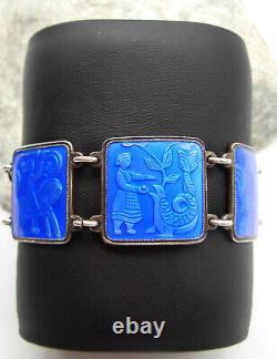 Signed 925SS Guilloche David Andersen Norway Prince Lindworm Fairy Tale Bracelet