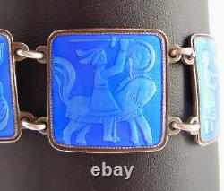 Signed 925SS Guilloche David Andersen Norway Prince Lindworm Fairy Tale Bracelet